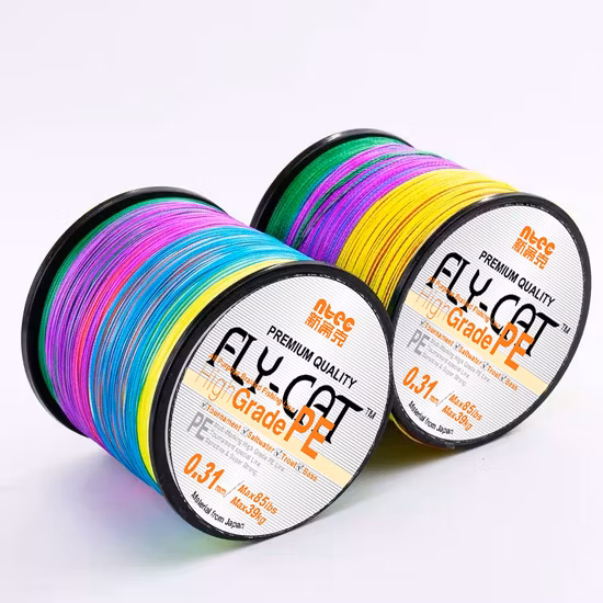 Colorful 1000m 8 Strands Strong Multifilament PE Braided Fishing Line Longline